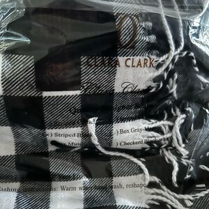 Cynthia Clark Black and White Checkered Scarf NWT